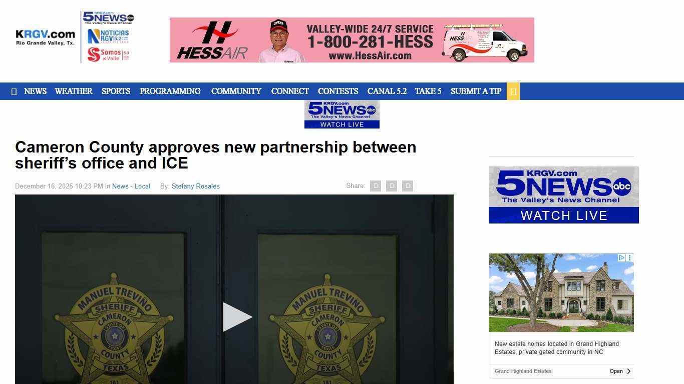 Cameron County approves new partnership between sheriff’s office and ICE
